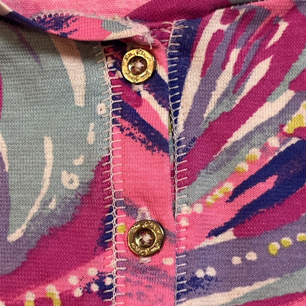 Lilly Pulitzer Sorella Henley Magenta Oh My Guava Sz S Multicolor Classic Shirt - Picture 3 of 8